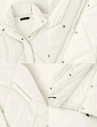 Vista 6 de MEROKEETY Chaleco acolchado de invierno para mujer 2024 con cuello alto, con cremallera, con bolsillos