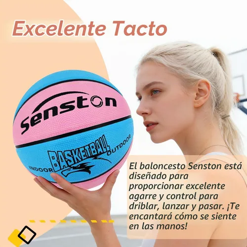 Vista 3 de Senston - Pelotas de baloncesto de tamaño 3/5/6/7, para interiores y exteriores, de 27.5/29.5 pulgadas Azul/Rosa