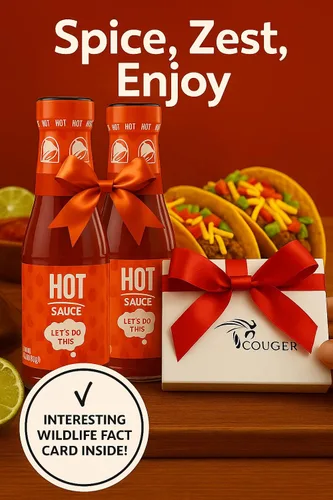 Vista 3 de Masterpax Hot Gift Bundle – Incluye dos botellas de salsa picante Taco Bell de 7.5 onzas + tarjeta exclusiva de datos de vida silvestre de Couger