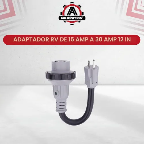 Vista 6 de AA Ignition Adaptador RV de 15 amperios a 30 amperios de 12 pulgadas, macho 5-15P a hembra L5-30R, enchufe convertidor eléctrico Dogbone de 125