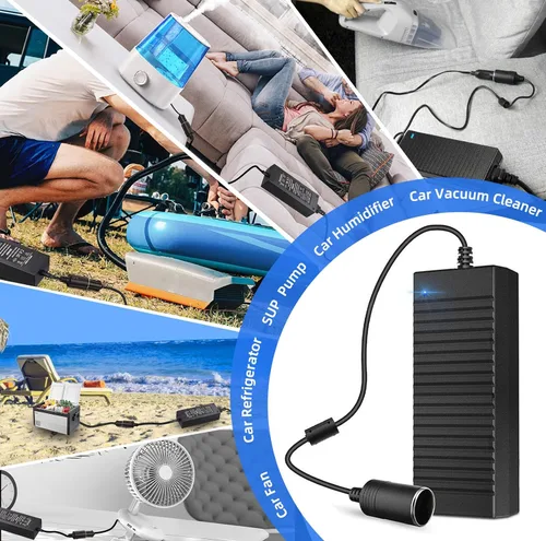 Vista 6 de Aletbo Convertidor de AC a DC 110V a 12V, adaptador de 10A 120W, enchufe de mechero de 12 voltios a enchufe de pared para refrigerador de auto