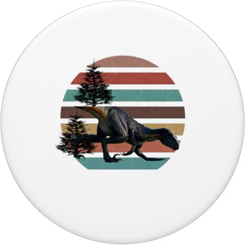 Vista 3 de Giganotosaurus Retro T rex prehistoric dinosaur Father's day PopSockets Swappable PopGrip