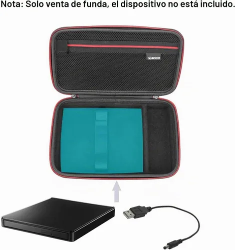 Vista 2 de RLSOCO Funda para lector de grabador de disco externo de CD/DVD, compatible con LG, Dell, ASUS, Verbatim, HP, Aelrsoch, Hitachi LG y más Drive Negro