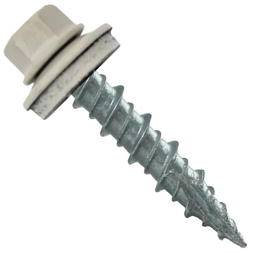 Vista 179 de Tornillos para techos de metal gris ABC 10 x 1 - Cabezal hexagonal - Arandela EPDM - Arandela de arranque automático/roscado - 1 bolsa - 250