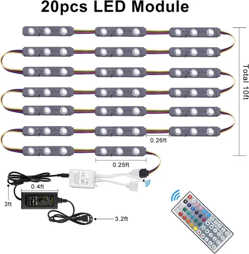 Vista 9 de Luces LED para ventana, luces LED para escaparate, impermeables, luces decorativas de negocios, 12 V, 5050, luces LED para publicidad, letreros LED
