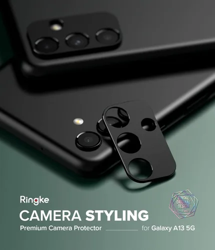 Vista 9 de Ringke Estilo de cámara compatible con Samsung Galaxy A13 5G protector de lente de cámara, marco de aluminio resistente adhesivo - negro
