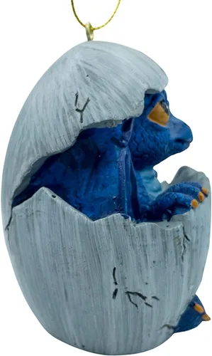 Vista 4 de Figura de adorno de árbol de Navidad con diseño de dragón azul bebé