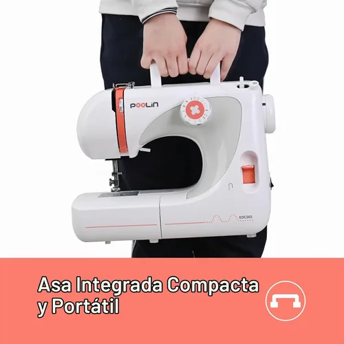 Vista 4 de POOLIN Máquina de coser básica para niños: 27 aplicaciones de puntada con múltiples accesorios, incluye tutoriales en video, guía rápida y manual