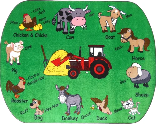 Vista 8 de SAFECASTLE Alfombra para niños de 5 pies 4 pulgadas x 7 pies 8 pulgadas, alfa con actitud, alfombra educativa de aprendizaje ABC para aulas, salas