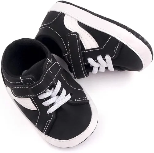 Vista 2 de Clowora Unsex - Zapatos de lona para niños y niñas, para recién nacidos, antideslizantes, suela suave, zapatos casuales para cuna, zapatos planos