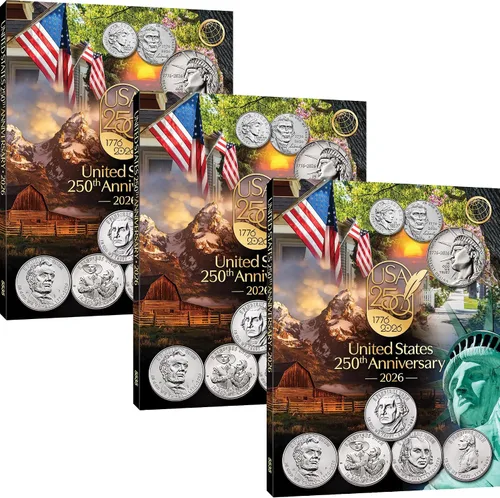 Vista 5 de Whitman Carpeta de monedas de celebración de América 250 P & D Mentas #5537