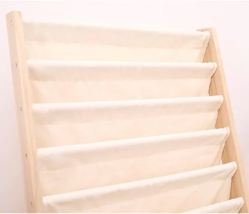 Vista 8 de Estantería para niños, organizador de estantería para niños, 6 eslingas para dormitorio, sala de juegos, almacenamiento de juguetes, 29.5 x 11.8 x