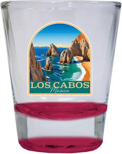 Vista 7 de Los Cabos Mexico Design B Souvenir - Vaso de chupito redondo de 1.5 onzas, color azul, paquete de 2