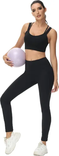 Vista 6 de Attifall Sujetador deportivo con tirantes y copa CD, espalda cruzada, para yoga, entrenamiento, correr, gimnasio, deportes