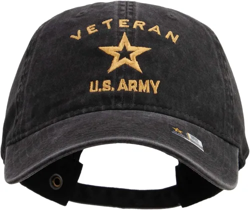 Vista 7 de e4Hats Gorra lavada bordada militar de veterano del ejército estadounidense Oliva