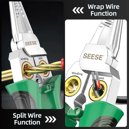Vista 5 de Alicates para pelacables 8 en 1: herramienta eléctrica multifunción portátil compacta - Pelacables/corte de cables/engarzado de cables