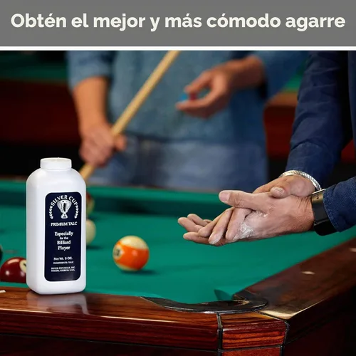 Vista 3 de Silver Cup Billiard/Pool Premium Powder Hand Chalk, botella agitadora de 8 onzas, color blanco