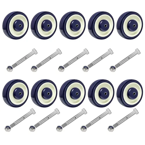 Vista 20 de Kit de Reemplazo de Rueda de Carrito de Compras de 5", Juego de 4 Ruedas Giratorias de Poliuretano, Ruedas con Eje de 3/8" de Diámetro