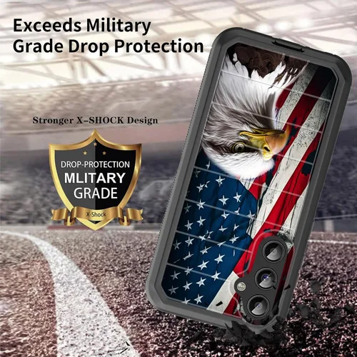 Vista 4 de Funda para Galaxy S23 FE 5G, cuerpo completo, protección contra caídas, a prueba de polvo, resistente de 3 capas, militar, resistente, duradera