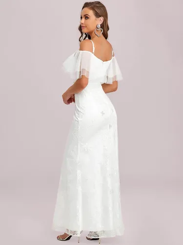 Vista 2 de Ever-Pretty Vestido de boda largo de tul con abertura lateral para mujer 90361