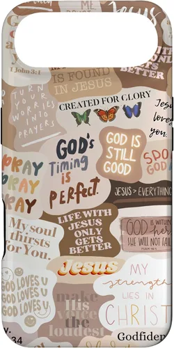 Vista 27 de Funda estética para iPhone 17 con frases positivas con versículos bíblicos cristianos
