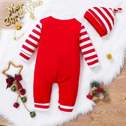 Vista 3 de LitBear Mameluco de Navidad para bebé recién nacido, conjunto de ropa de 3-18 meses