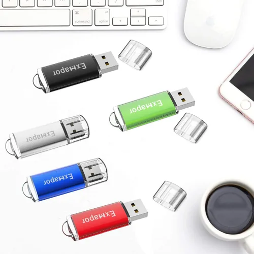 Vista 6 de Unidad flash USB 1GB 5PCS Exmapor Memory Stick Bulk Storage Pen Drive con indicador LED