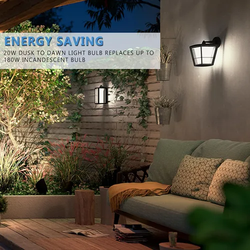 Vista 6 de Gonhom Par38 Bombillas LED de luz de inundación del atardecer al amanecer para exteriores, 20 W de reemplazo de hasta 200 W, 1800 lúmenes, base E26