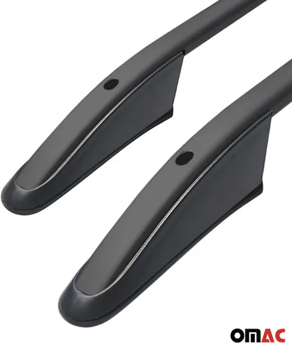 Vista 7 de Barra de techo OMAC con raíles laterales para Ford Transit Connect 2010-2013 L1 SWB, negro, aluminio, 2 piezas