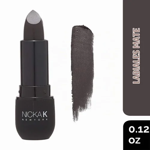 Vista 2 de Lápiz de labios mate Nicka K. , Negro
