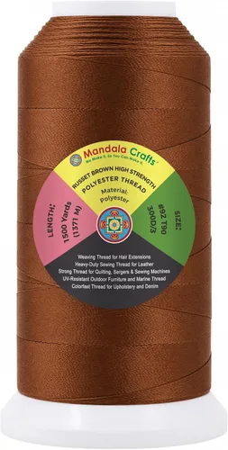 Vista 99 de Mandala Crafts Airforce Blue Tex 70 - Hilo de poliéster para tapicería 1500 Yds T70 UV Resistant Strong Thread for Leather Sewing, Marine