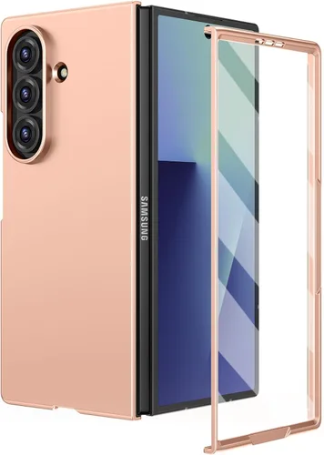 Vista 15 de Ruky Funda para Samsung Galaxy Z Fold 5, cubierta de cuerpo completo con protector de pantalla integrado, soporte de carga inalámbrica de PC duro