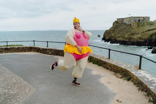 Vista 9 de Disfraz inflable de bailarina rosa para adultos talla única