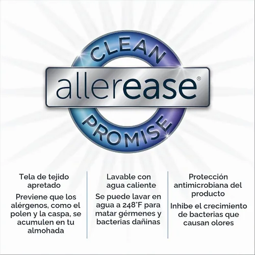Vista 5 de AllerEase Platinum Allergy - Protector de almohada de punto estándar/Queen