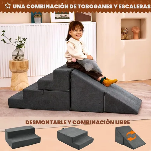 Vista 9 de jela Juego de bloques de escalada para interiores, bloques de escalada de espuma suave y seguros con escaleras deslizantes, juguetes de bloques