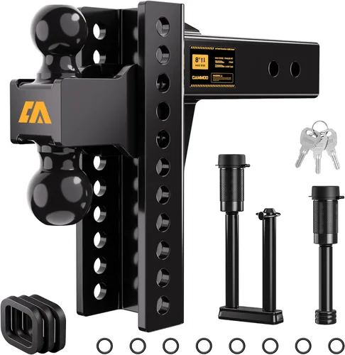 Vista 13 de CAMMOO Enganche de remolque ajustable para receptor de 2.5 pulgadas