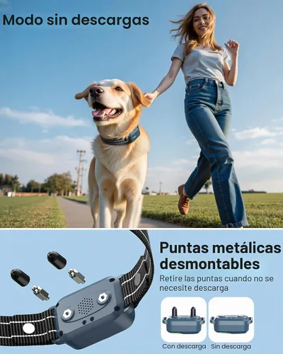 Vista 8 de Collar de choque para perro, collar de entrenamiento para perros de 4500 pies con control remoto, IPX8 impermeable, collar eléctrico para perro