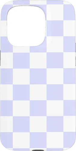 Vista 14 de Funda blanca moderna con patrón de cuadros para iPhone 16 lavanda y morado