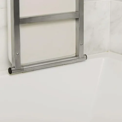 Vista 5 de Hermosa - Asiento de bañera acolchado plegable de 32 x 13.5 pulgadas, para montaje en pared, color blanco