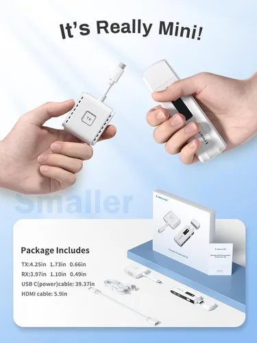 Vista 7 de Lemorele Kit de transmisor USB-C inalámbrico y receptor HDMI, Plug & Play USB-C a HDMI, extensor inalámbrico 2.4/5G, alcance de 164 pies, 1080P Full