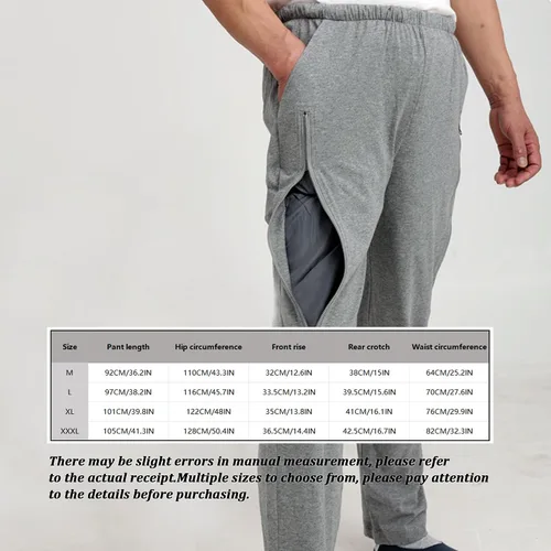 Vista 2 de Pantalones de catéter, pantalones para el cuidado de la incontinencia para hombres y mujeres, pantalones con soporte para bolsa de orina Foley