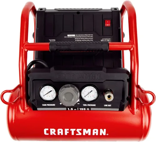 Vista 5 de Craftsman - Compresor de aire, 3 galones, 1,5 HP Max 155 Psi, sin aceite, portátil, color rojo, modelo CMXECXA0200341
