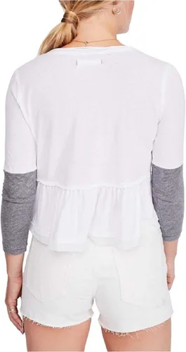 Vista 2 de Free People - Camiseta de algodón con diseño de corazón de mío, color blanco