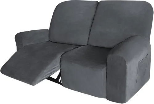 Vista 9 de 4 fundas de terciopelo grueso para silla reclinable, funda elástica para sofá reclinable de cuero, para sofá reclinable de casa rodante