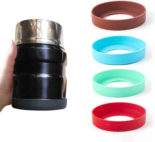 Vista 33 de 4 posavasos de silicona antideslizantes ecológicos para vaso de 20 oz, 30 oz (4 colores (BK+BN+GN+BU) 2.756 in)