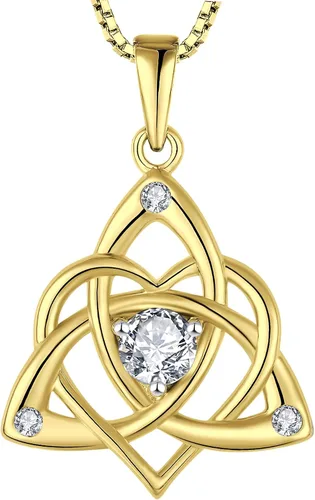 Vista 15 de STARCHENIE Celtic Knot Necklace for Women 925 Sterling Silver Trinity Love Knot Pendant Birthstones Jewelry 38-Ópalo-Oct