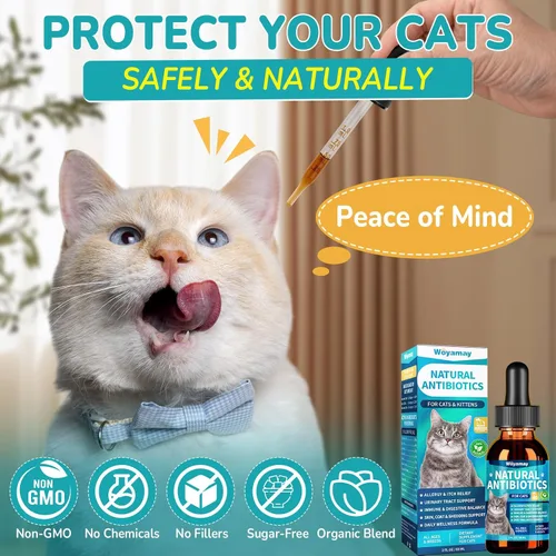 Vista 7 de Woyamay Antibióticos para Gatos, Antibiótico Natural para Alivio de Alergia, Salud del Tracto Urinario, Alivio de la Picazón y Cuidado