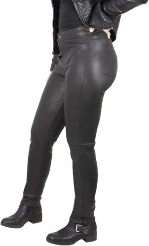 Vista 6 de Milwaukee Leather MLL6690 'Sandy' Pantalones de cuero elástico de piel de cordero negro para mujer
