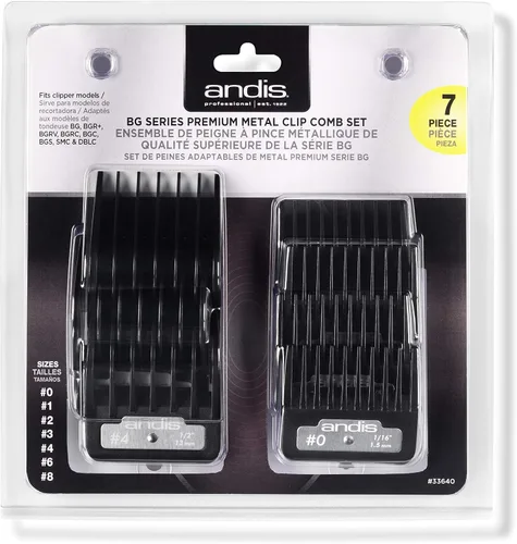 Vista 3 de Andis 33640 BG-Series Premium Metal Clip Peine Set – Proporciona cuchillas de corte afiladas con un rendimiento duradero, disponible en 7 tamaños
