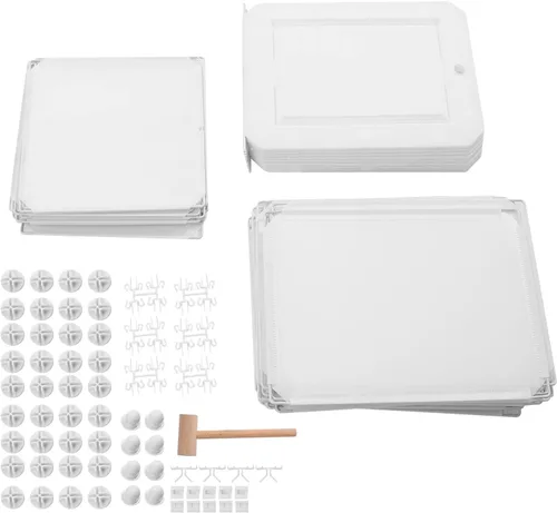 Vista 7 de LOYALHEARTDY Zapatero portátil organizador de 36 pares de zapatos de bricolaje, estante de almacenamiento de zapatos de plástico blanco con cubierta